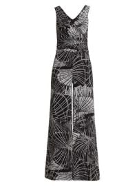 Shop Teri Jon by Rickie Freeman Geometric Print Sleeveless Jumpsuit at Saks Fifth Avenue