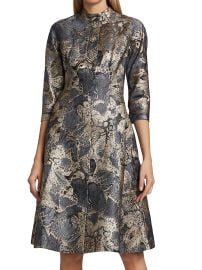 Shop Teri Jon by Rickie Freeman Metallic A-Line Dress at Saks Fifth Avenue