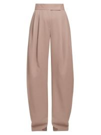 Shop The Attico Pleated Wide-Leg Wool Trousers at Saks Fifth Avenue