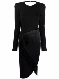 Shop The Attico panelled long-sleeved midi dress with Express Delivery - at Farfetch