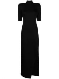 Shop The Attico roll-neck side-slit evening dress with Express Delivery - at Farfetch