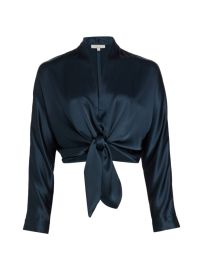 Shop The Sei Tie-Front Silk Blouse at Saks Fifth Avenue