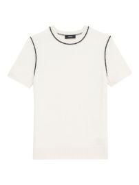 Shop Theory Contrast-Trim Cashmere T-Shirt at Saks Fifth Avenue