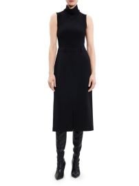 Shop Theory Funnel-Neck Crepe Belted Dress at Saks Fifth Avenue