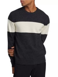 Shop Theory Hilles Striped Wool-Blend Sweater at Saks Fifth Avenue