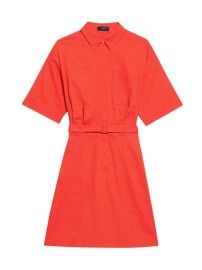 Shop Theory Linen-Blend Mini Shirtdress at Saks Fifth Avenue