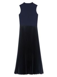 Shop Theory Pleated Combination Midi-Dress at Saks Fifth Avenue