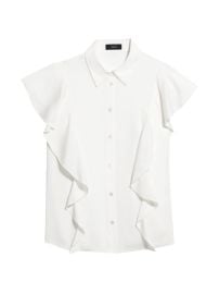 Shop Theory Ruffle Silk Shirt at Saks Fifth Avenue