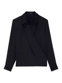 Shop Theory Silk Long-Sleeve Wrap Blouse at Saks Fifth Avenue