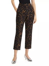 Shop Theory Tortoise-Print Slim High-Rise Cropped Pants Saks Fifth Avenue at Saks Fifth Avenue