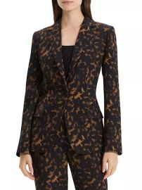 Shop Theory Tortoise-Print Staple Blazer Saks Fifth Avenue at Saks Fifth Avenue