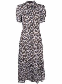 Shop Theory geometric midi silk shirt dress with Express Delivery - at Farfetch