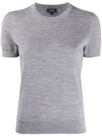 Shop Theory short sleeve knitted top with Express Delivery - at Farfetch