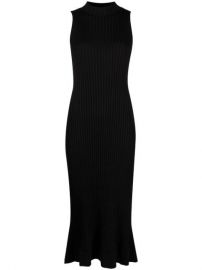 Shop Theory stretch-knit ribbed flared dress with Express Delivery - at Farfetch