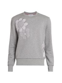 Shop Thom Browne Flower Embroidered Sweatshirt at Saks Fifth Avenue