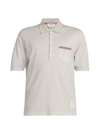 Shop Thom Browne Oversized Fine Piqu Polo Shirt at Saks Fifth Avenue