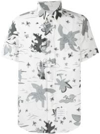 Shop Thom Browne short sleeve Hawaiian shirt with Express Delivery - at Farfetch