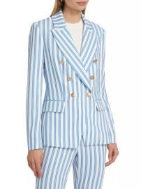 Shop Toccin Kylie Striped Double-Breasted Cutaway Blazer at Saks Fifth Avenue