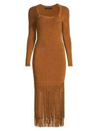 Shop Toccin Mila Fringe Long-Sleeve Midi-Dress at Saks Fifth Avenue