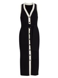 Shop Toccin Victoria Tipped Tie-Waist Midi-Dress at Saks Fifth Avenue