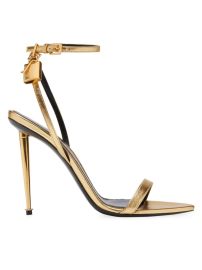 Shop Tom Ford Naked 105 Metallic Leather Point-Toe Ankle-Strap Sandals at Saks Fifth Avenue