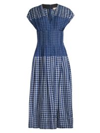 Shop Tory Burch Claire Picnic Plaid Silk Midi-Dress at Saks Fifth Avenue