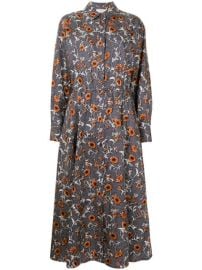 Shop Tory Burch Eleanor floral-print flared dress with Express Delivery - at Farfetch