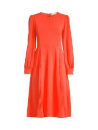 Shop Tory Burch Long-Sleeve Crepe Flare Dress at Saks Fifth Avenue