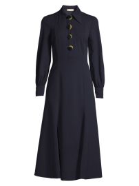 Shop Tory Burch Multi-Button Crepe Shirtdress at Saks Fifth Avenue