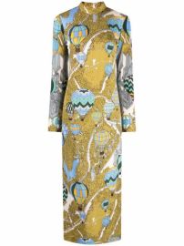 Shop Tory Burch balloon print midi dress with Express Delivery - at Farfetch