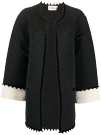 Shop Tory Burch beaded chevron-jacquard coat with Express Delivery - at Farfetch