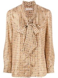 Shop Tory Burch geometric-print silk shirt with Express Delivery - at Farfetch