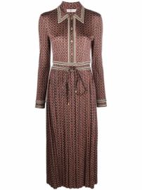 Shop Tory Burch pleated-skirt shirt dress with Express Delivery - at Farfetch