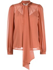 Shop Tory Burch scarf-neck silk blouse with Express Delivery - at Farfetch