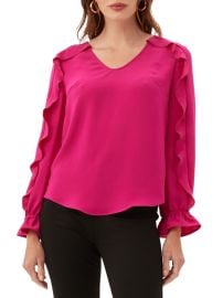 Shop Trina Turk Owl Ruffled Long-Sleeve Blouse at Saks Fifth Avenue