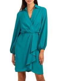 Shop Trina Turk Revelry Billowy-Sleeve Ruffle Minidress at Saks Fifth Avenue