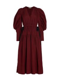 WornOnTV: Tory Johnson’s burgundy puff sleeve v-neck dress on Good ...