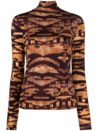 Shop Ulla Johnson Aurelia tiger-print jersey top with Express Delivery - at Farfetch