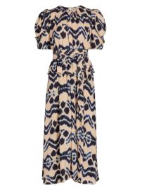 Shop Ulla Johnson Marion Belted Printed Midi-Dress at Saks Fifth Avenue