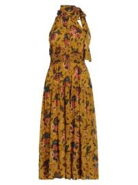 Shop Ulla Johnson Maya Tieneck Silk Midi-Dress at Saks Fifth Avenue