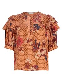 Shop Ulla Johnson Nova Geoemetric Floral Top at Saks Fifth Avenue