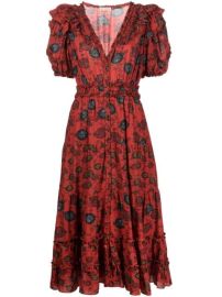 Shop Ulla Johnson floral-print puff-sleeve dress with Express Delivery - at Farfetch