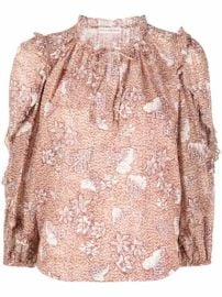 Shop Ulla Johnson ruffle-trim floral-print blouse with Express Delivery - at Farfetch