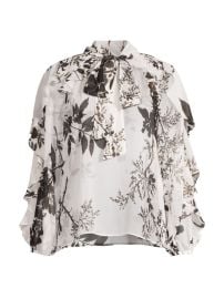 Shop Ungaro Alexis Floral Silk Ruffled Blouse at Saks Fifth Avenue