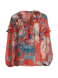 Shop Ungaro Floral Ruffled Blouse at Saks Fifth Avenue