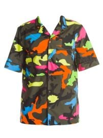 Shop Valentino Colorful Camo Print Short-Sleeve Shirt at Saks Fifth Avenue