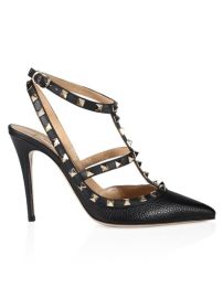 Shop Valentino Garavani Core Rockstud Leather Slingback Pumps at Saks Fifth Avenue