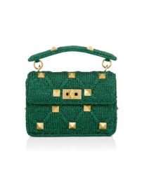 Shop Valentino Garavani Medium Roman Stud Crochet Lurex Shoulder Bag at Saks Fifth Avenue