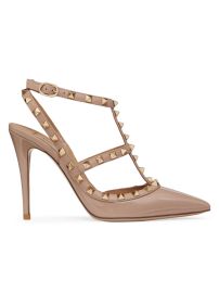 Shop Valentino Garavani Patent Rockstud Caged Pumps 100 MM at Saks Fifth Avenue