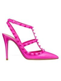 Shop Valentino Garavani Rockstud Ankle Strap Patent-Leather Pumps With Tonal Studs 100 MM at Saks Fifth Avenue